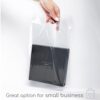 100 Clear Plastic Bags With Handles 1.5Mil Merchandise Bags 23cm x 30cm (9”x12”) Thick Glossy Retail Bags and Shopping Bags For Small Business... - Image 3