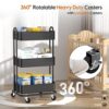 Ceayell 3-Tier Full Metal Utility Rolling Cart for Storage Organizer Cart - Image 5